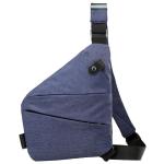 Gipfelfreund Anti-diefstal tas, diefstalbestendige schoudertas voor dames en heren, diefstalbestendige tas voor heren en dames, voor reizen, sport en werk, blauw, Rechte Schulter