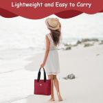 grote schoudertas voor dames, voor dames van lichtgewicht nylon, waterdichte Oxford-stof, damesshopper met meerdere zakken, geschikt voor winkelen, reizen, werk, kantoor (rood)