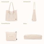 Tote Bag Dames Corduroy shopper tas dames grote schoudertas handtas dames met cosmeticatas voor winkelen, werken, reizen en school, beige