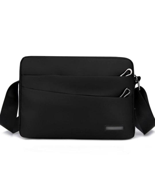 CHDWEY Umhängetaschen für Herren Mode Casual Oxford Männer Tasche Feste Farbe Oxford Männer Messenger Bag Männliche Reise Geschäft Vielseitige Umhängetasche(Black,19X8X27cm)