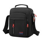 Schoudertas schoudertas messenger bag heren tas om te hangen klein heren canvas mobiele telefoon tas mannen voor werk school reizen, zwart2