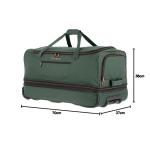 travelite 2-wiel trolley reistas mt. L met expansievouw, bagage serie Basics: zachte bagage reistas met wielen met extra volume, 096276, groen/oranje, reistas met wieltjes