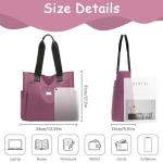 grote schoudertas voor dames, voor dames van lichtgewicht nylon, waterdichte Oxford-stof, damesshopper met meerdere zakken, geschikt voor winkelen, reizen, werk, kantoor (roze)