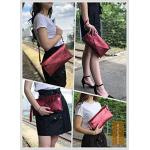 T106 Italiaanse clutch/avondtas van suède, rood, Small