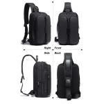 OZUKO Schoudertas voor heren, waterdicht, casual, met USB-oplaadpoort, grijs 2, Utility