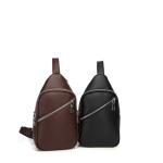 Borstzak, sling bag, PU-leer, schoudertas, crossbody bag, schoudertas, wandelsport, casual reisdagrugzak, sporttas voor heren, dames, meisjes en jongens, zwart