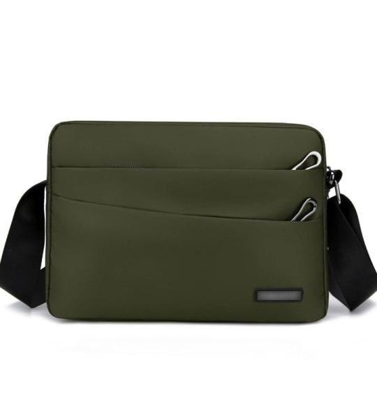 CHDWEY Umhängetaschen für Herren Mode Casual Oxford Männer Tasche Feste Farbe Oxford Männer Messenger Bag Männliche Reise Geschäft Vielseitige Umhängetasche(Green,17X8X25cm)