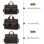 NGYYIO Umhängetaschen für Herren Vintage Herrenkuh Echtes Leder Aktentasche Crazy Horse Leder Messenger Bag Männliche Laptoptasche Männer Geschäfts-Reisetasche(B)
