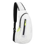 PivotWing Borstzak, sling-rugzak, kleine schoudertas, waterafstotend nylon, honingraatnetkussen, lichte kleine sling rugzak voor wandelingen, reizen, fietsen, hondenuitlaten, wit, 