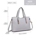 Handtas voor dames, shopper, handtas voor dames, middelgroot, schoudertassen, 2-delige set, wit, Eén Maat
