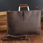 CHDWEY Umhängetaschen für Herren Mann Tasche Querschnitt Retro Tasche Leder Aktentasche Erste Schicht aus Leder Herrenhandtasche(Bruin)