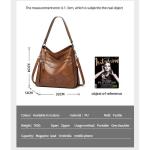 Sacmill Handtas voor dames, PU-leer, schoudertas, shopper, topgreep, draagtas, elegante schoudertas voor vrouwen, Khaki1023
