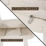 Canvas Tote Bag Esthetisch - Tote tas met ritssluiting en binnenvak door schouder Tote tassen voor vrouwen winkelen en reizen - Waardering cadeau voor leraar bruidsmeisje vriendsch