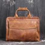 CHDWEY Umhängetaschen für Herren Retro-Mode erste Schicht aus Leder Laptop Umhängetasche diagonal Tasche handgemachte Leder Aktentasche