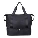 CHDWEY Umhängetaschen für Herren Sport Gym Fitness Trockene nasse Trennung Yoga Bag Reise Handtaschen for Schuhe Frauen Die Schulter SAC de Sport Gepäck Duffle(Black)