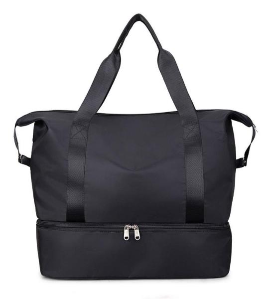 CHDWEY Umhängetaschen für Herren Sport Gym Fitness Trockene nasse Trennung Yoga Bag Reise Handtaschen for Schuhe Frauen Die Schulter SAC de Sport Gepäck Duffle(Black)
