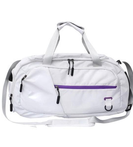 CHDWEY Umhängetaschen für Herren Sport Gym Handtasche for Frauen Fitness Schwimmen Training Tasche Weibliche Tanz Yoga Matt Tasche Reise Gepäck mit Schuhtasche(White)