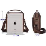 Hjkiopc Schoudertas heren schoudertas crossbody mobiele telefoon tas messenger bag herentas shulder bag lederen borstzak, bruin, Retro