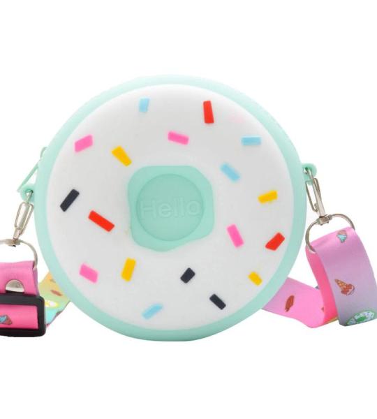 UnoSheng Schulterriemen Für Taschen Kurz Kinder-Umhängetasche, rund, Regenbogen-Druck, Mädchen, verstellbar, mehrfarbig, Umhängetasche für die Schule Objektiv Taschen 50 Mm