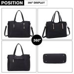 Handtas voor dames, shopper, handtas voor dames, middelgroot, schoudertassen, 2-delige set, zwart, Eén Maat