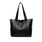 Grote Capaciteit Werk Tote Bags voor Vrouwen PU Lederen Grote Portemonnees en handtassen dames Waterdichte Grote Schoudertas, 01-zwart, One Size
