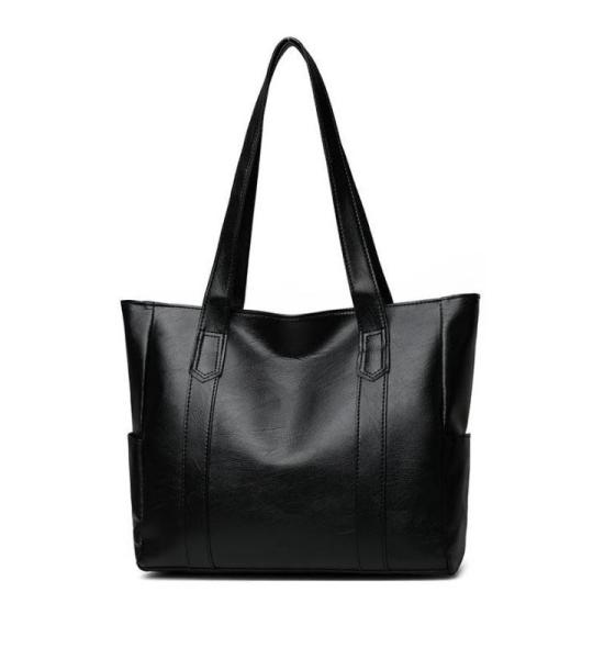 Grote Capaciteit Werk Tote Bags voor Vrouwen PU Lederen Grote Portemonnees en handtassen dames Waterdichte Grote Schoudertas, 01-zwart, One Size