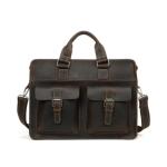 NGYYIO Umhängetaschen für Herren Vintage Herrenkuh Echtes Leder Aktentasche Crazy Horse Leder Messenger Bag Männliche Laptoptasche Männer Geschäfts-Reisetasche(C)
