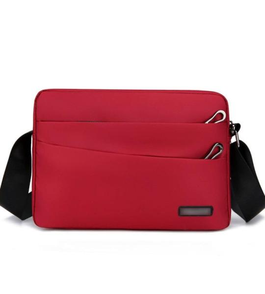 CHDWEY Umhängetaschen für Herren Mode Casual Oxford Männer Tasche Feste Farbe Oxford Männer Messenger Bag Männliche Reise Geschäft Vielseitige Umhängetasche(Red,19X8X27cm)