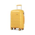 KONO Leichter Polypropylen Zwillingsrollen Koffer Trolley Reisekoffer mit TSA Schloß und YKK Reißverlüsse (Gelb, M (55cm - 38L))