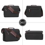 Messenger Bag Canvas, Laptoptas voor heren, zwart, retro, casual, voor werk, strand, reizen, school, winkelen, Zwart-701, L, Retro