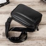 QZH Heren schoudertas casual leer heren schoudertas vintage heren kleine tas rits schouder handtassen koppeling (zwart, 25x17cm)