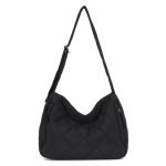 EVEOUT Puffer schoudertas voor dames, grote gewatteerde schoudertassen, lichte puffy tote shopper, gewatteerde schoudertassen, draagtas, werktas, zwart
