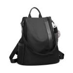 Rugzak Mode Schoudertas Casual voor Dames Nylon School (Zwart)