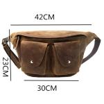 Grote capaciteit borstzak herentas retro schoudertas heren heuptas casual rugzak (A 42 x 23 x 30 cm)