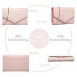 Dames Envelope Pochette Ceremonie Huwelijk Schoudertassen in Suède Synthetisch Leder (Grijs)
