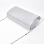 Clutch Bags voor Vrouwen Sprankelende Strass Diamante Satijn Avondtas Afneembare Ketting Riem Handtas Bruiloft Engagement Cocktail Party Banket Datum Prom Formele Jurk Dames, Zilve