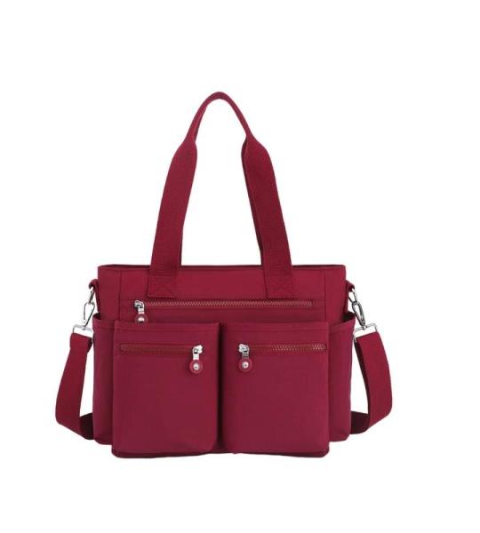 Einfache Tragetasche Mit Großem Fassungsvermögen For Damen, Einfarbig, Großer Rucksack Mit Mehreren Fächern, Strapazierfähig, Leicht, Vielseitige Schultertasche Mit Mehreren T