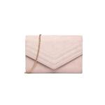 Dames Envelope Pochette Ceremonie Huwelijk Schoudertassen in Suède Synthetisch Leder (Grijs)