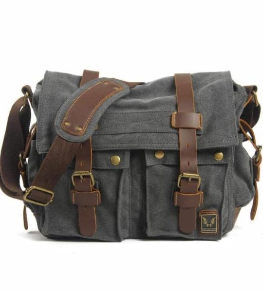 heren canvas schoudertas 35cm (L) * 30cm (H) X 12cm (B)