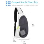PivotWing Borstzak, sling-rugzak, kleine schoudertas, waterafstotend nylon, honingraatnetkussen, lichte kleine sling rugzak voor wandelingen, reizen, fietsen, hondenuitlaten, wit, 