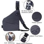 Gipfelfreund Anti-diefstal tas, diefstalbestendige schoudertas voor dames en heren, diefstalbestendige tas voor heren en dames, voor reizen, sport en werk, grijs, Linke Schulter