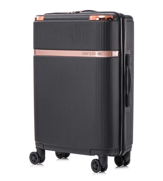 BETLEWSKI - Middelgrote koffer met harde schaal - reiskoffer met 4 wielen - lichte hardshell koffer ABS rolkoffer met slot - model Titania - afmetingen 66 cm x 42 cm x 25 cm 63 lit