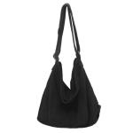 Schoudertas voor dames, grote shopper, tote bag, schoudertas, casual crossbody tas met verstelbare schouderriem, voor school, kantoor, werk, reizen, uitstapjes, winkelen, zwart