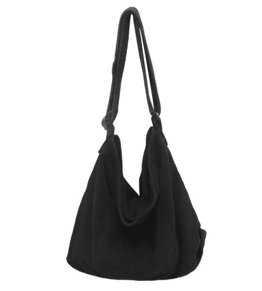 Schoudertas voor dames, grote shopper, tote bag, schoudertas, casual crossbody tas met verstelbare schouderriem, voor school, kantoor, werk, reizen, uitstapjes, winkelen, zwart