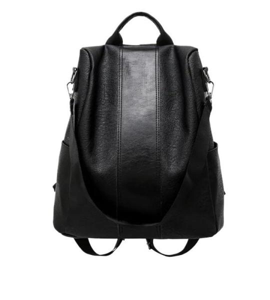 Anti-diefstal vintage lederen rugzak vrouwen schouder tas dames hoge capaciteit reisrugzak school tassen voor meisjes, zwart