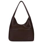 Schoudertas, vintage leren tas, retro schoudertas, onderarmtas, draagtas, vintage, grote capaciteit met magnetische gesp, Hobo boodschappentas, bruin