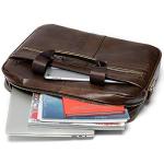CHDWEY Umhängetaschen für Herren Business-Männer-Aktenkoffer-Leder-Mann-Tasche große Kapazität Herrenhandtaschen-Umhängetasche(Mosha Coffee)