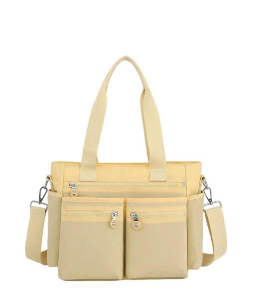 Einfache Tragetasche Mit Großem Fassungsvermögen For Damen, Einfarbig, Großer Rucksack Mit Mehreren Fächern, Strapazierfähig, Leicht, Vielseitige Schultertasche Mit Mehreren T
