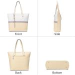 Handtas dames shopper grote damestas voor kantoor school winkelen, wit/grijs/geel., Shopper