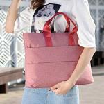 CHDWEY Umhängetaschen für Herren Papiertüten Leinwand Tasche Geschäftsleute, die Frauen wasserdichte Oxford Tuch tragbare Aktentasche treffen(Pink)